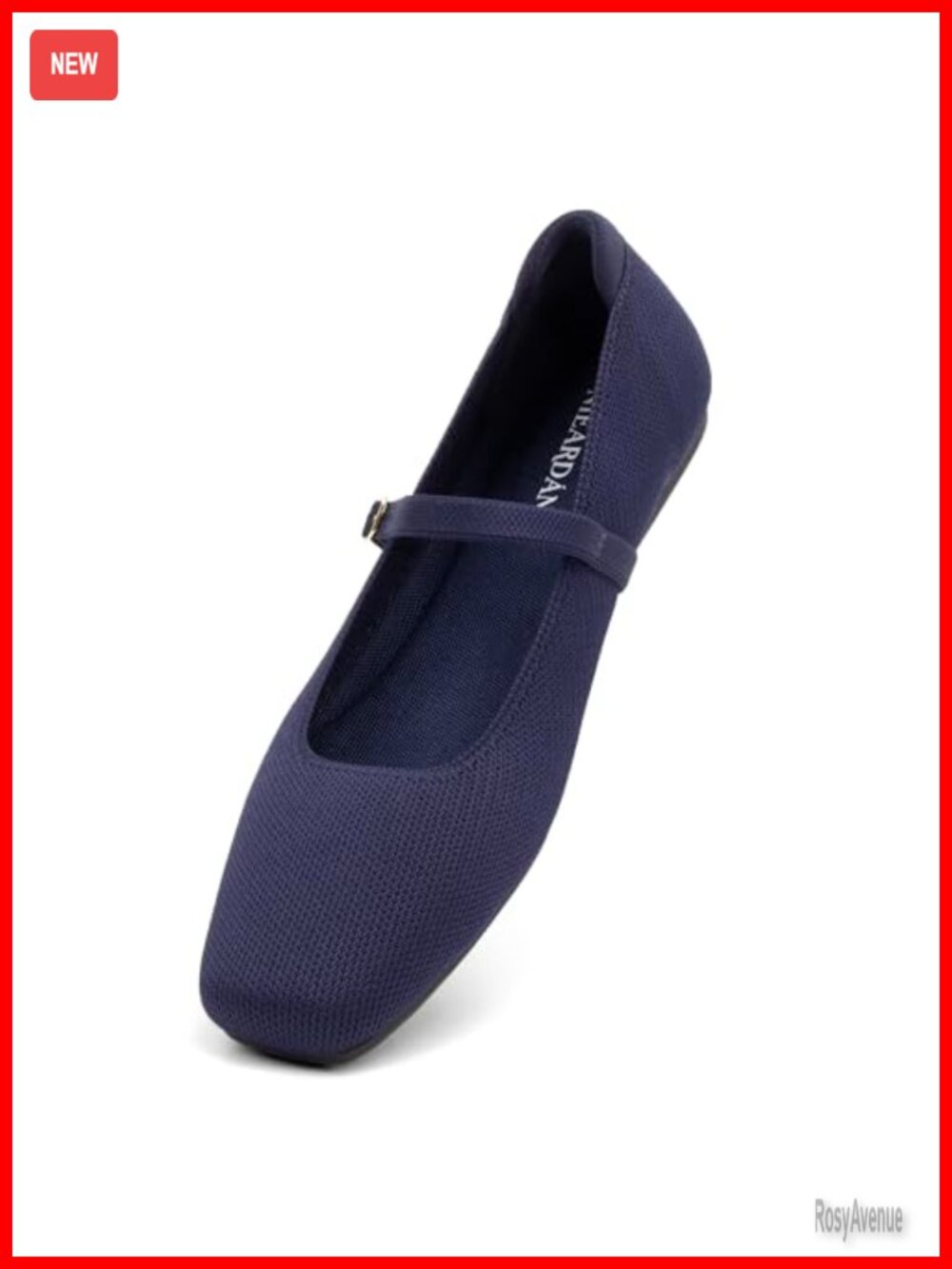 Women's Ballet Flats Square Toe Slip On Knit Mary Jane Comfy Casual Work Shoes